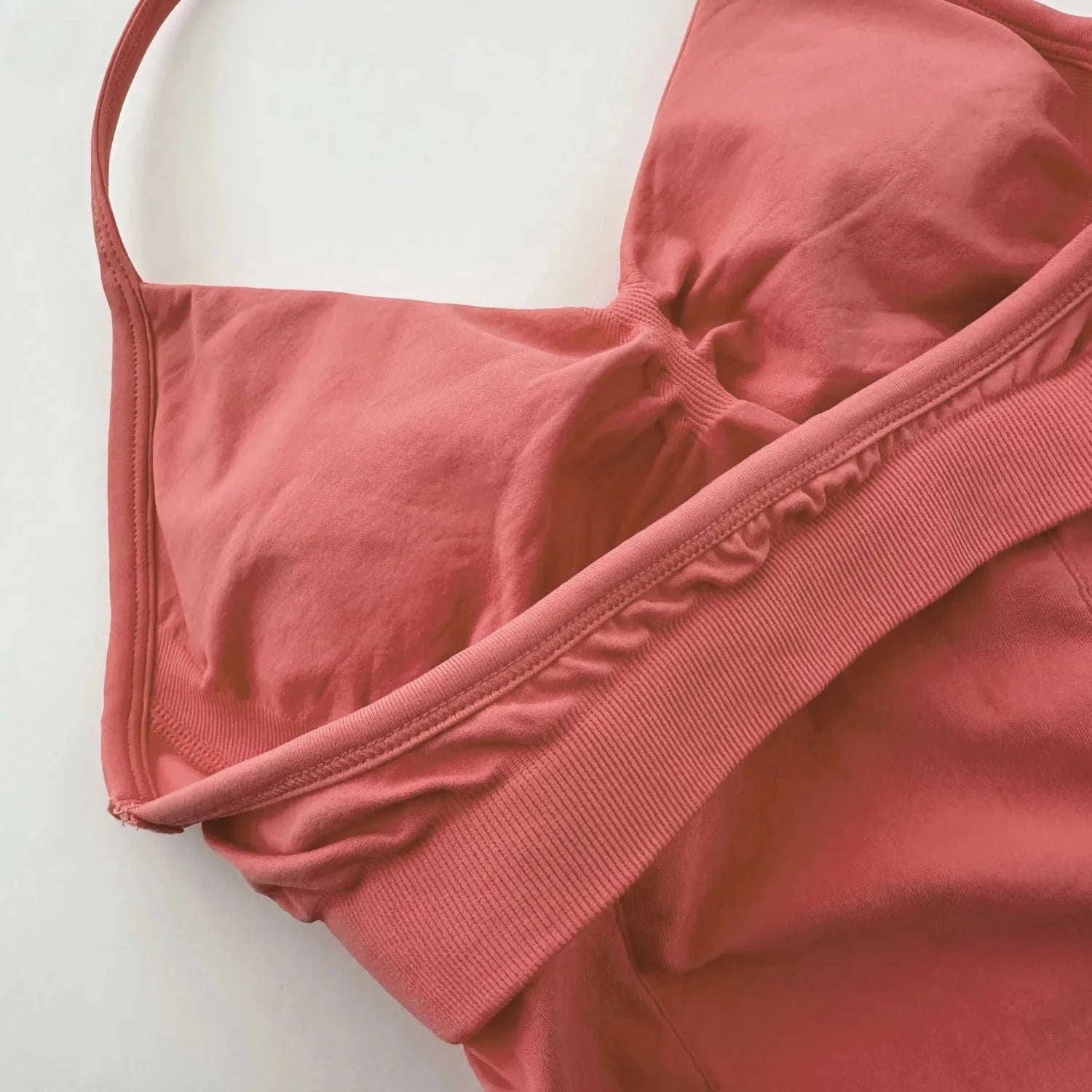 Longline Strappy Backless Gym Top with Built‑in Bra-Lavender / L