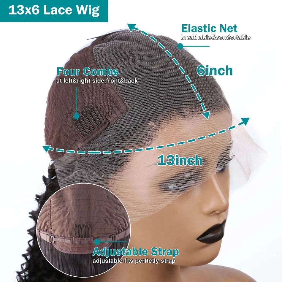 Loose Deep Wave HD Lace Frontal Human Hair Wig-13x6 HD Lace Wig / 220 Density / france|40inches