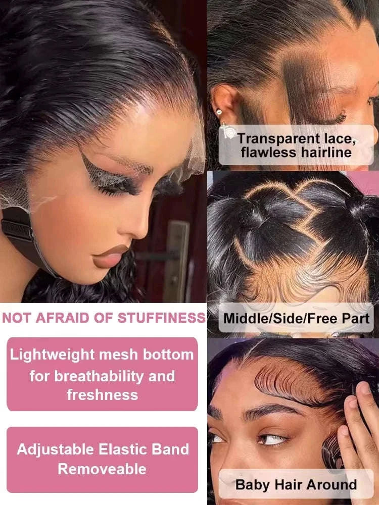 Loose Deep Wave HD Lace Frontal Human Hair Wig-13x6 HD Lace Wig / 220 Density / france|40inches