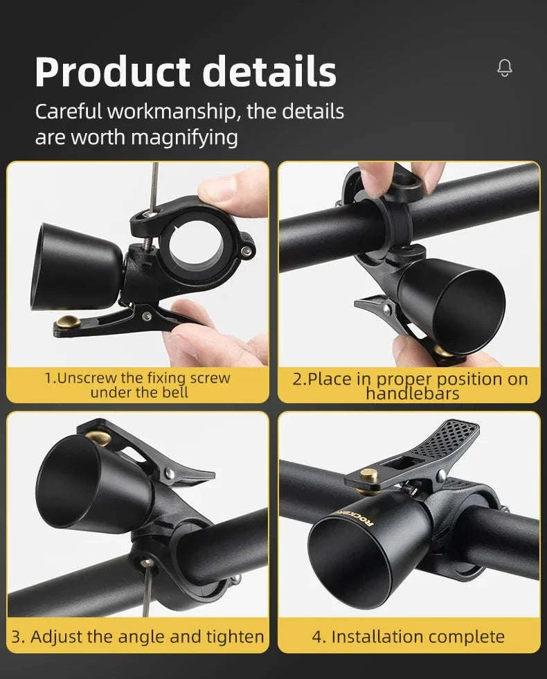 Loud Brass Bicycle Bell for MTB & Road Bikes Clear Safety Ring-34210005004
