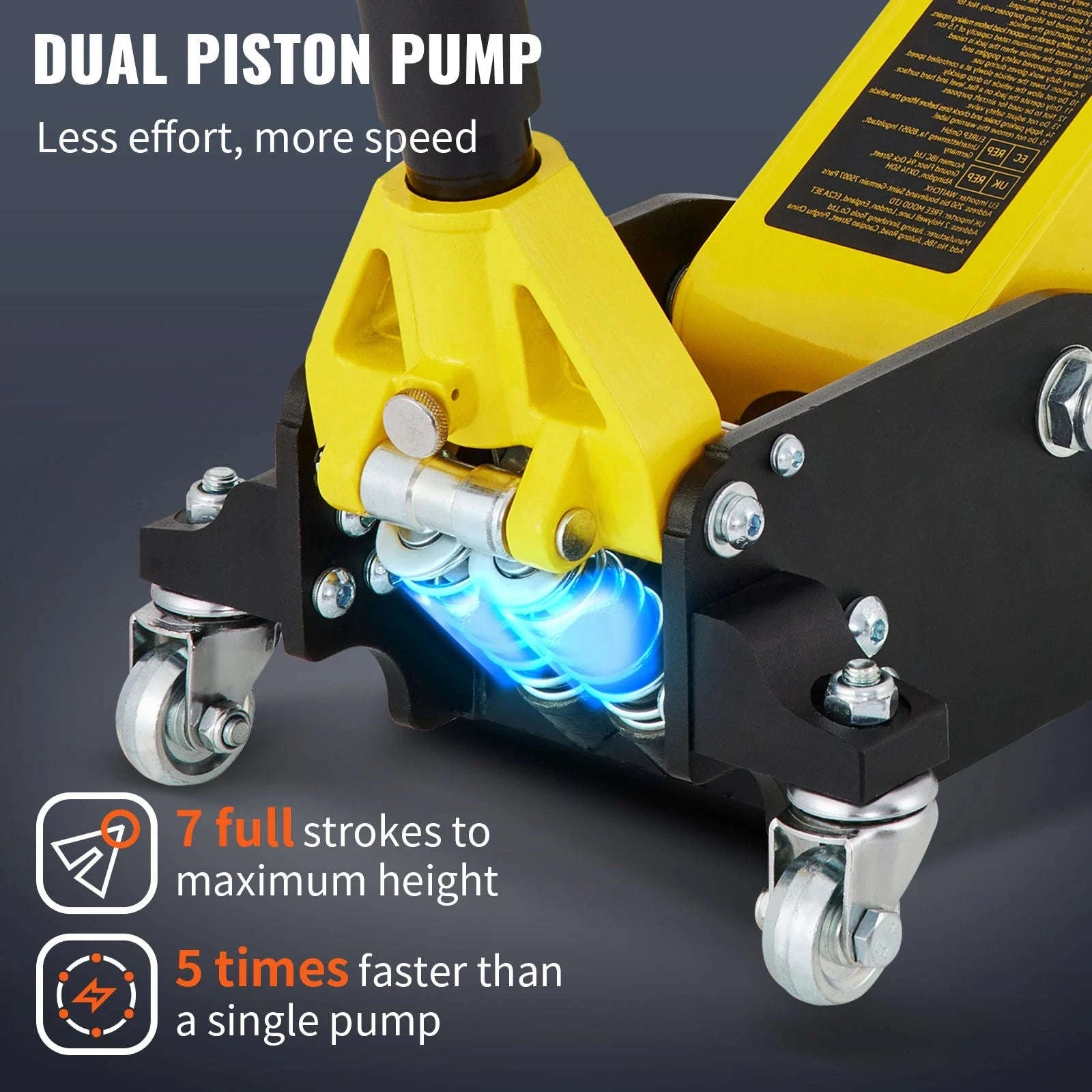 Low Profile Floor Jack 1.5-3 Ton Aluminum Steel Hydraulic Dual Pump-1.5 Ton / spain