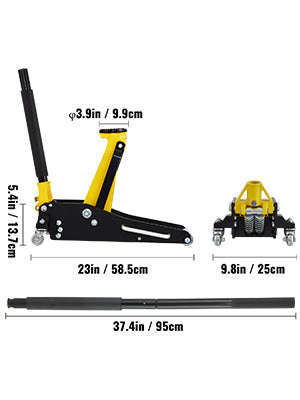 Low Profile Floor Jack 1.5-3 Ton Aluminum Steel Hydraulic Dual Pump-1.5 Ton / spain
