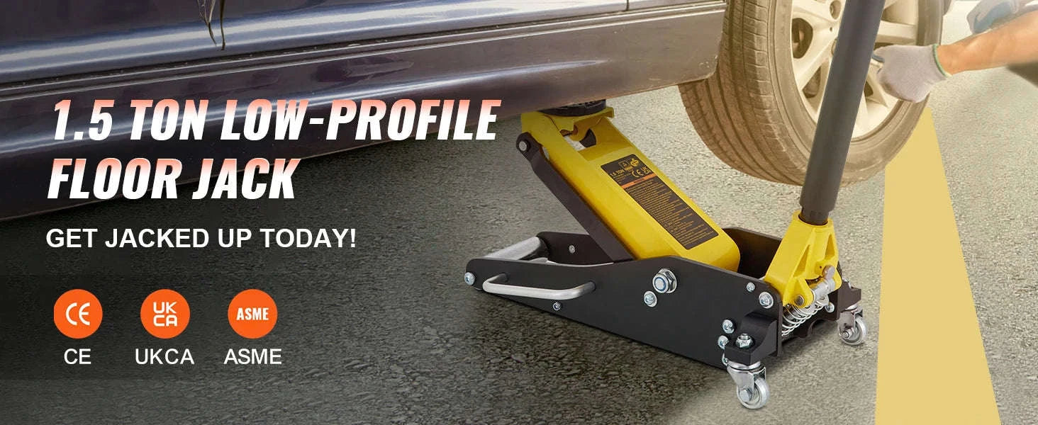 Low Profile Floor Jack 1.5-3 Ton Aluminum Steel Hydraulic Dual Pump-1.5 Ton / spain