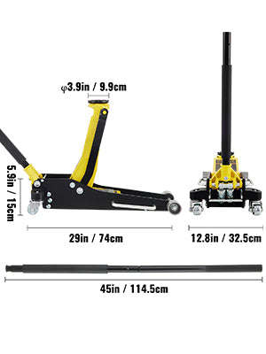 Low Profile Floor Jack 1.5-3 Ton Aluminum Steel Hydraulic Dual Pump-1.5 Ton / spain