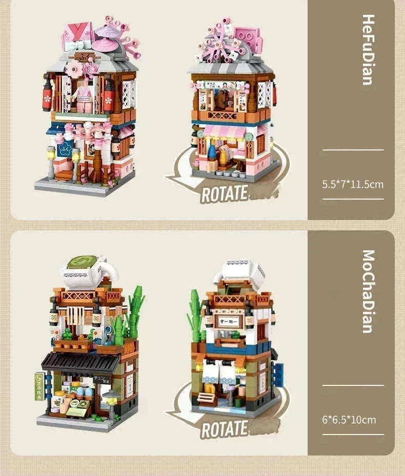 LOZ Mini Street View Japanese Shop Building Blocks Set-With box
