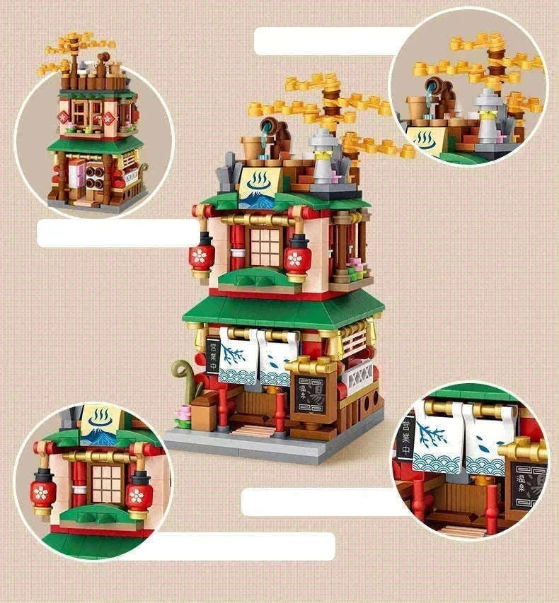 LOZ Mini Street View Japanese Shop Building Blocks Set-With box
