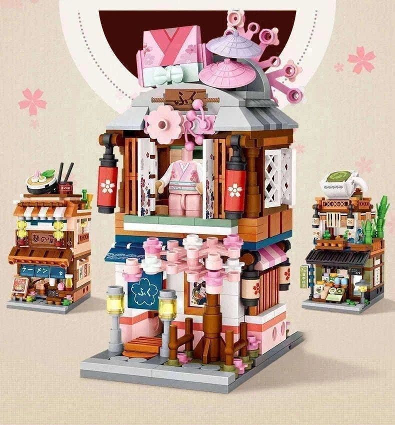 LOZ Mini Street View Japanese Shop Building Blocks Set-With box
