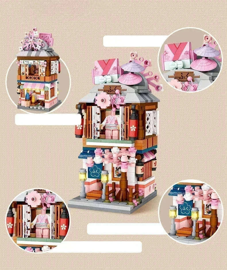 LOZ Mini Street View Japanese Shop Building Blocks Set-With box