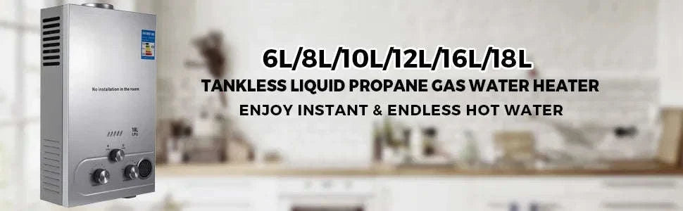 LPG Portable Tankless Water Heater with Digital Display-6L 12KW White / CZECH REPUBLIC