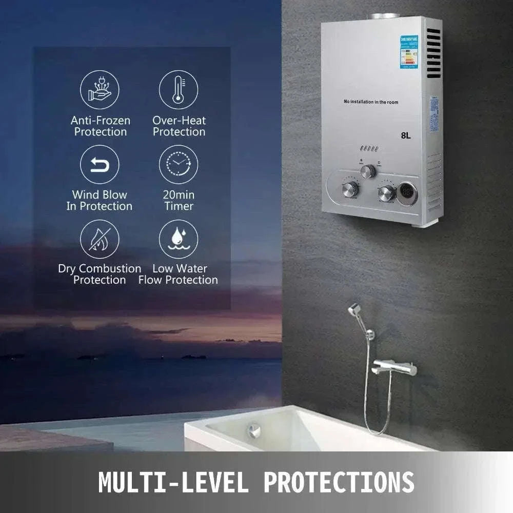 LPG Tankless Water Heater Portable Instant Gas Shower 6L–18L-10L 20KW / CZECH REPUBLIC