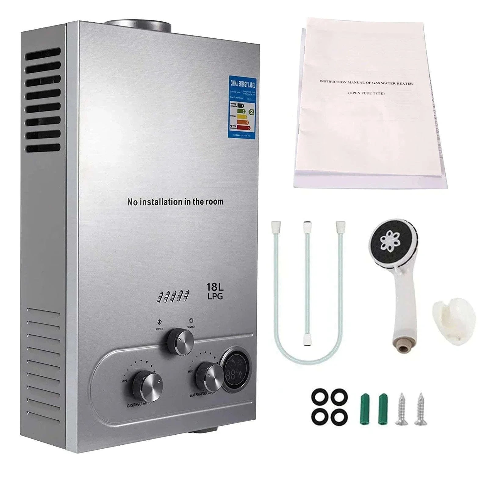 LPG Tankless Water Heater Portable Instant Gas Shower 6L–18L-10L 20KW / CZECH REPUBLIC