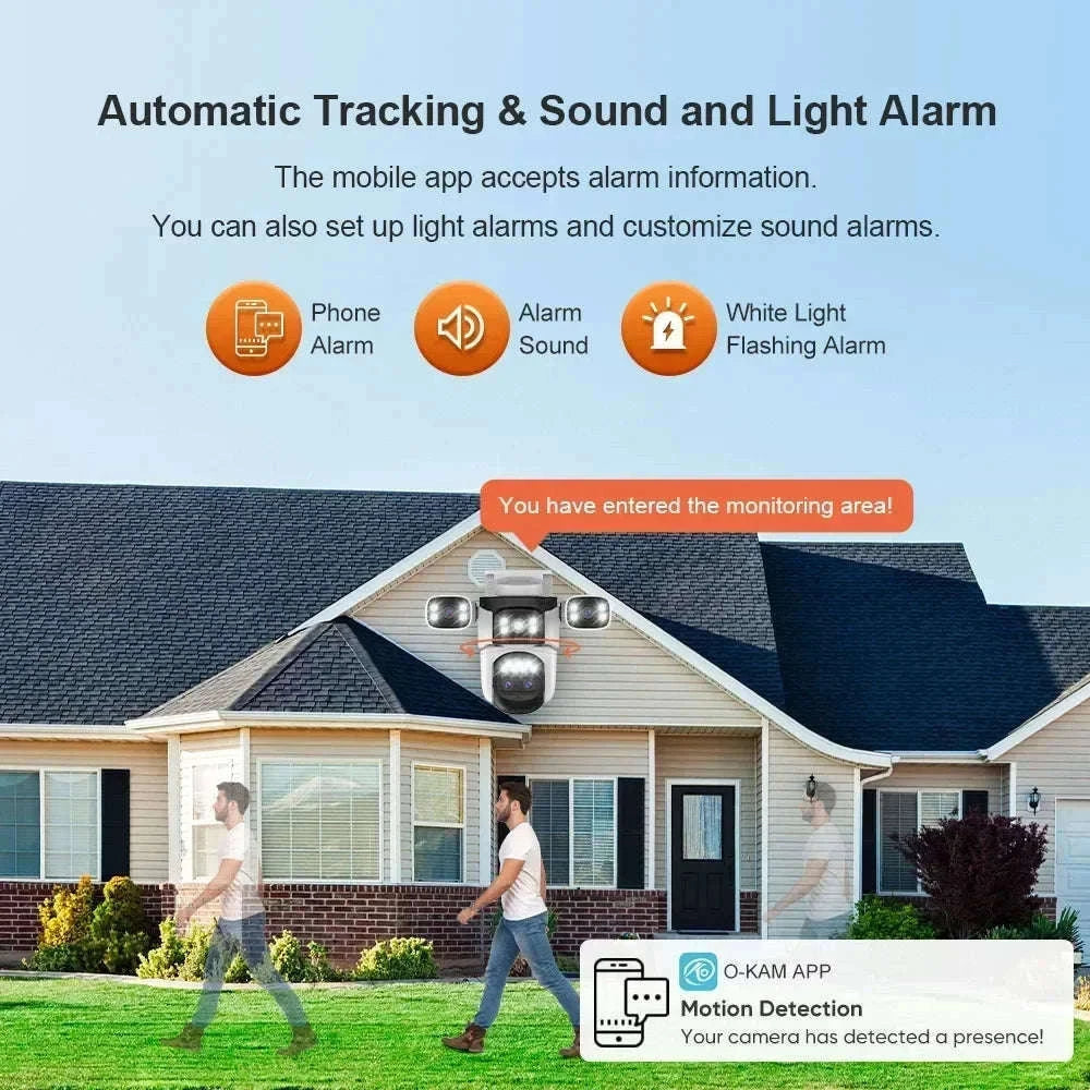 LS VISION 20MP Three-Screen WiFi Security Camera with 10× Zoom-10K 10xZoom Add 128G / EU Plug / CHINA