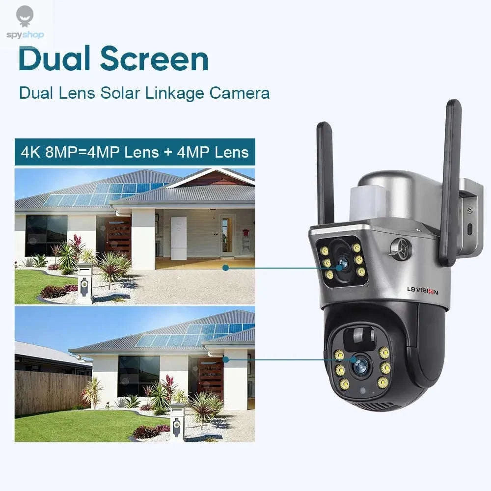 LS VISION Solar Camera – 4G Dual‑Lens 4K Outdoor Security with Battery & WiFi-WiFi Cam Add 32G / CHINA