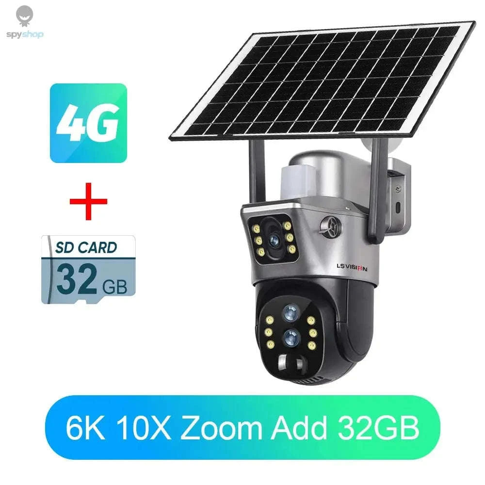 LS VISION Solar Camera – 4G Dual‑Lens 4K Outdoor Security with Battery & WiFi-WiFi Cam Add 32G / CHINA