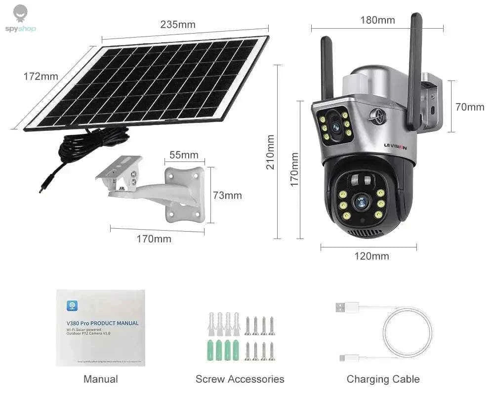 Solar Security Camera with 4G, Dual 4MP Lenses and Color Night Vision