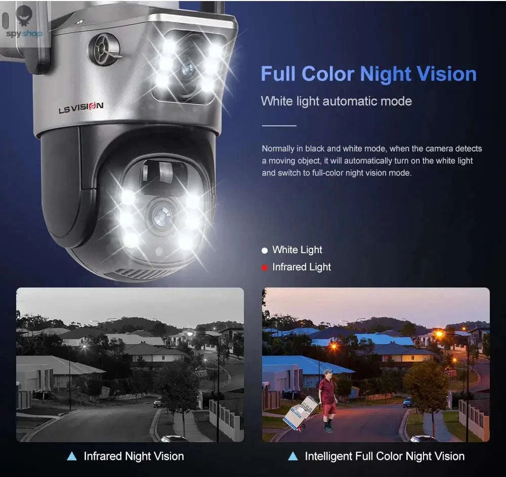 Solar Security Camera with 4G, Dual 4MP Lenses and Color Night Vision