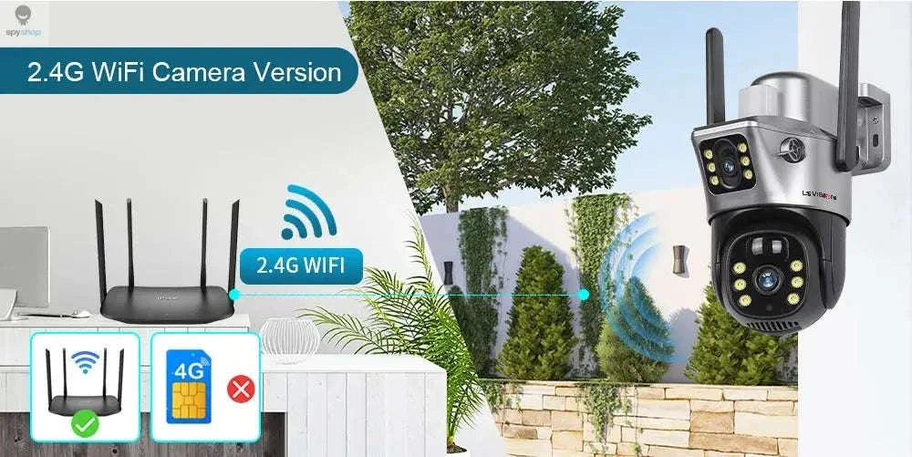 LS VISION Solar Security Camera – 4G Connectivity, Dual 4MP Lenses, Full‑Color Night Vision-WiFi Cam Add 32G / CHINA