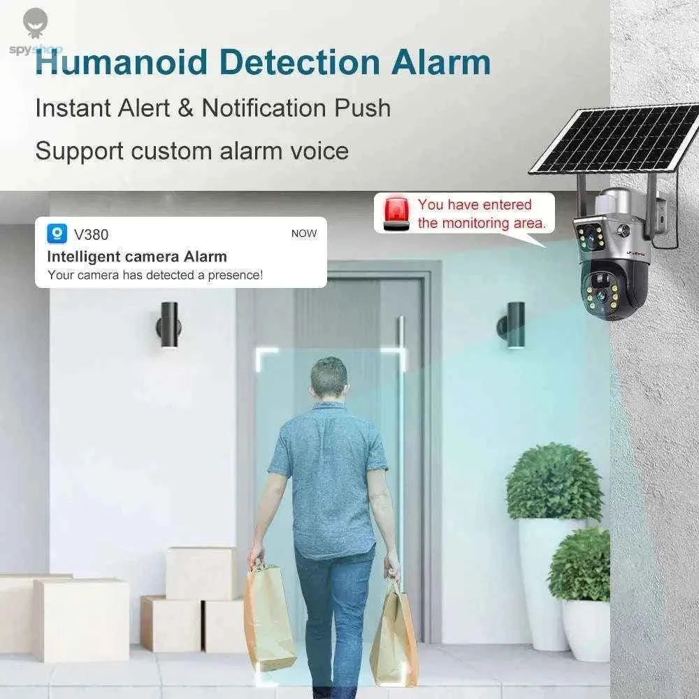 Solar Security Camera with 4G, Dual 4MP Lenses and Color Night Vision