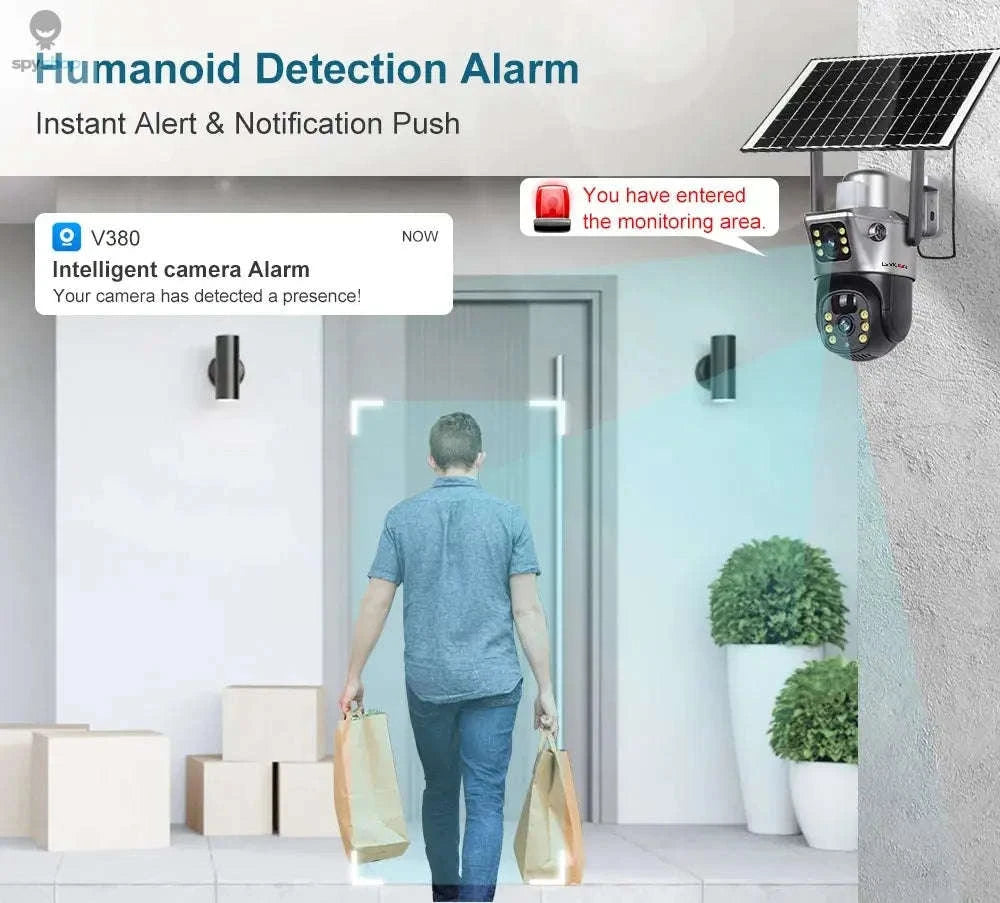 Solar Security Camera with 4G, Dual 4MP Lenses and Color Night Vision