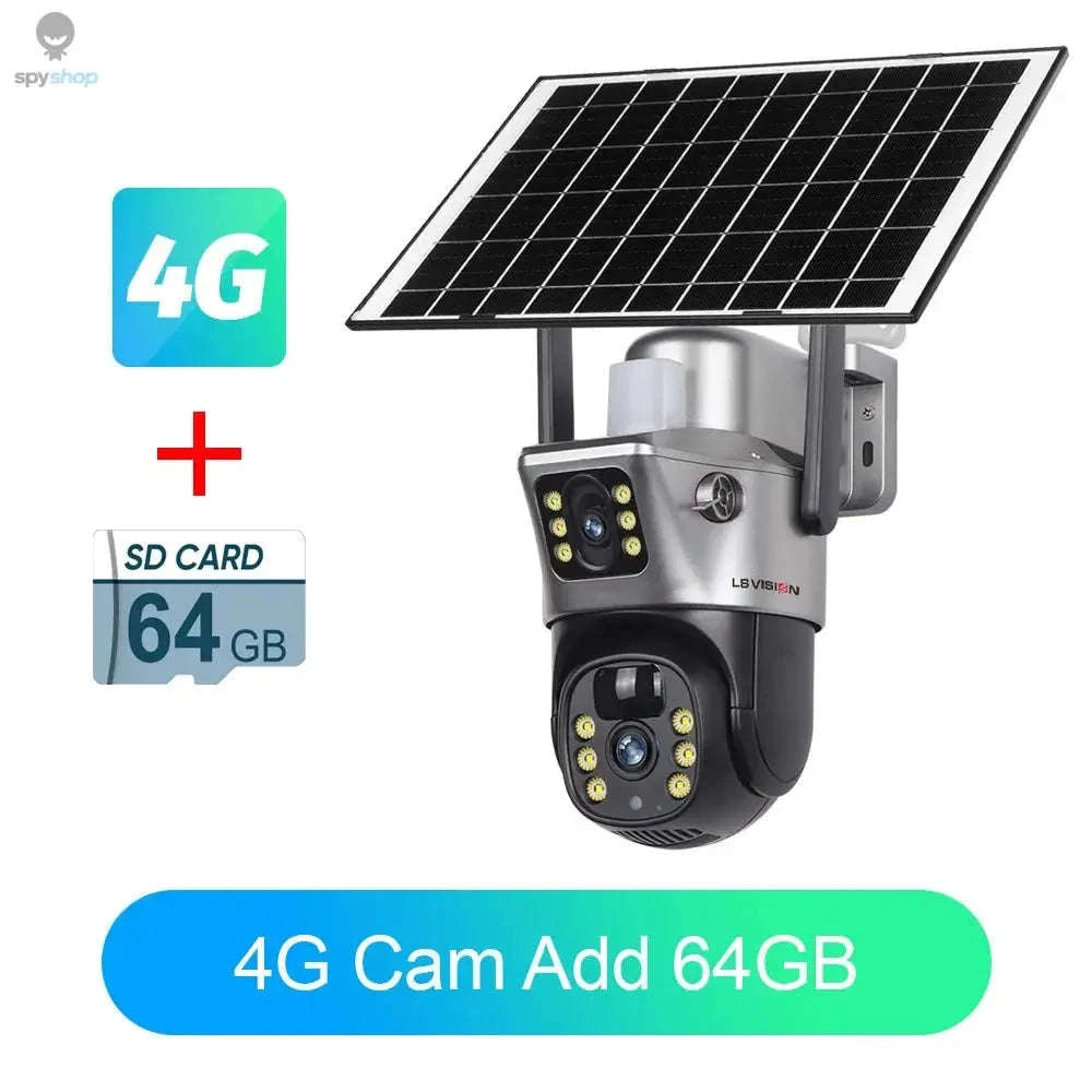 Solar Security Camera with 4G, Dual 4MP Lenses and Color Night Vision