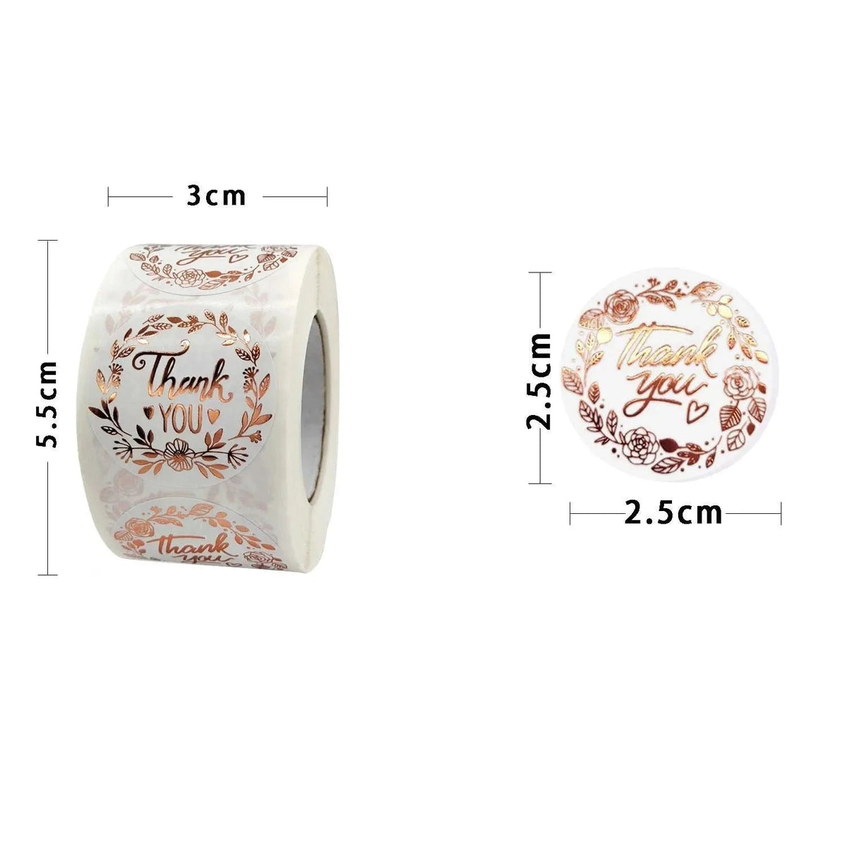 Luxury Bronzing Thank You Stickers for Packages and Gifts-ZD17 / 50PC