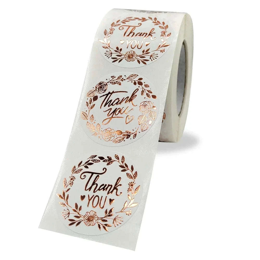 Luxury Bronzing Thank You Stickers for Packages and Gifts-ZD17 / 50PC