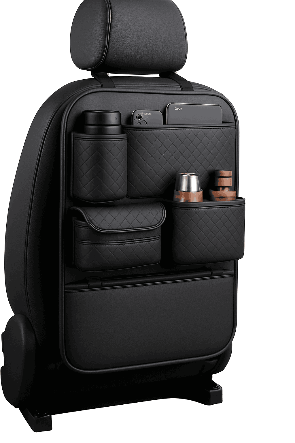 Luxury Car Seat Back Storage Bag Multifunction Backseat Organizer-Black