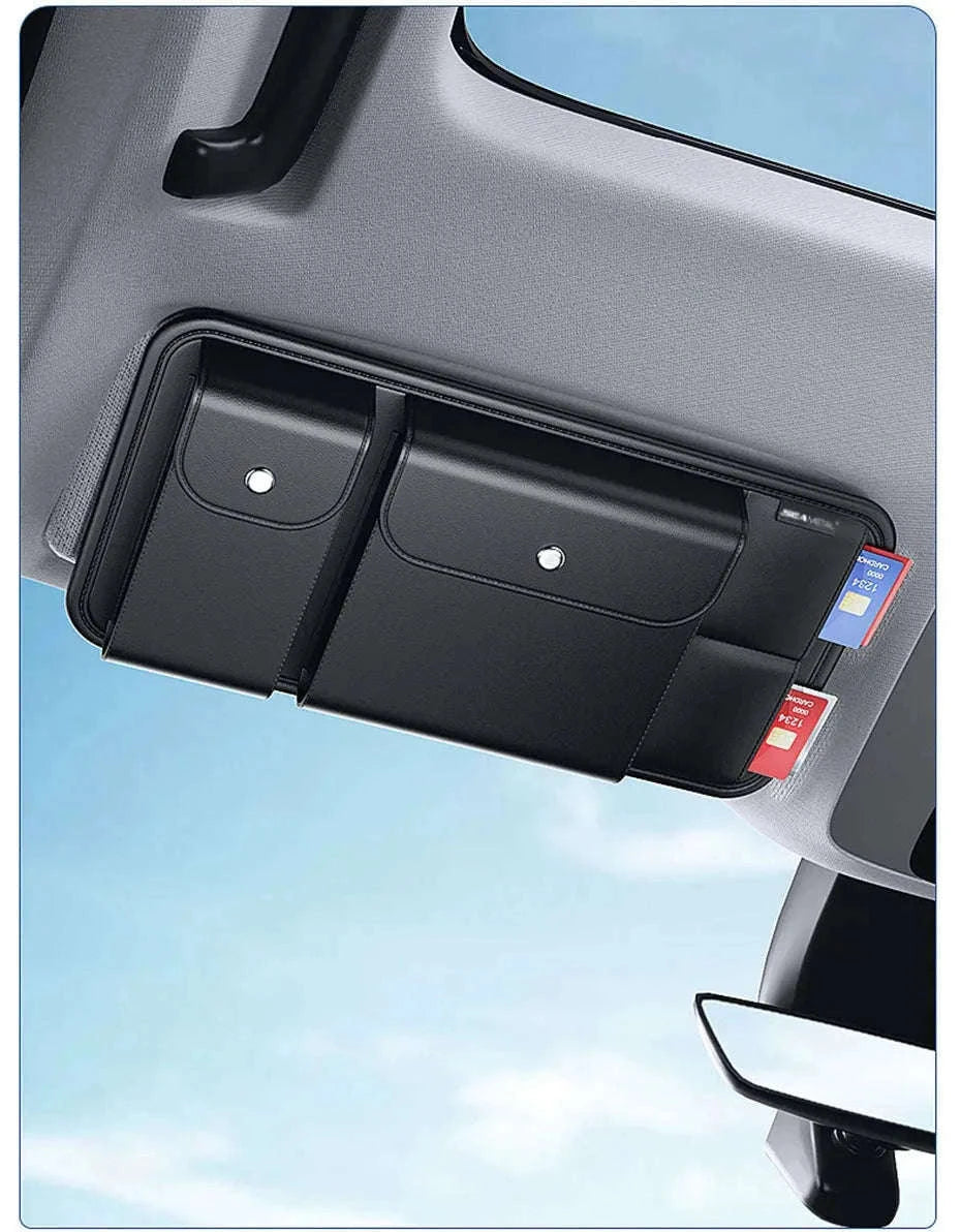Luxury Car Sun Visor Organizer Multi-Pocket Storage Bag-1pc