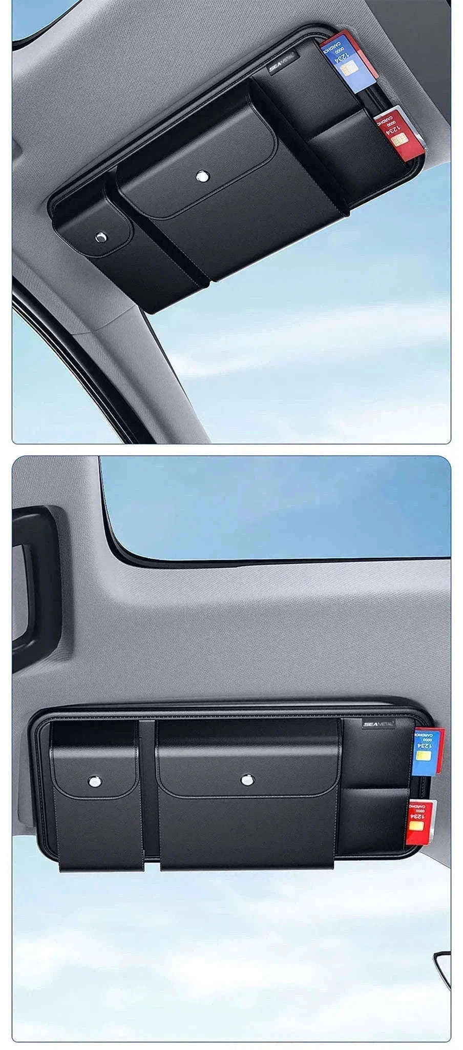 Luxury Car Sun Visor Organizer Multi-Pocket Storage Bag-1pc