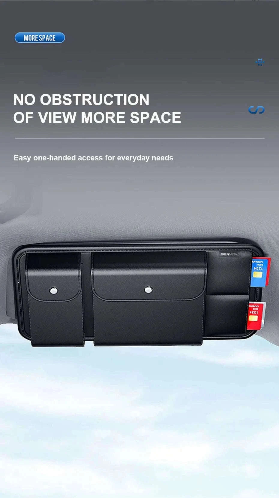 Luxury Car Sun Visor Organizer Multi-Pocket Storage Bag-1pc