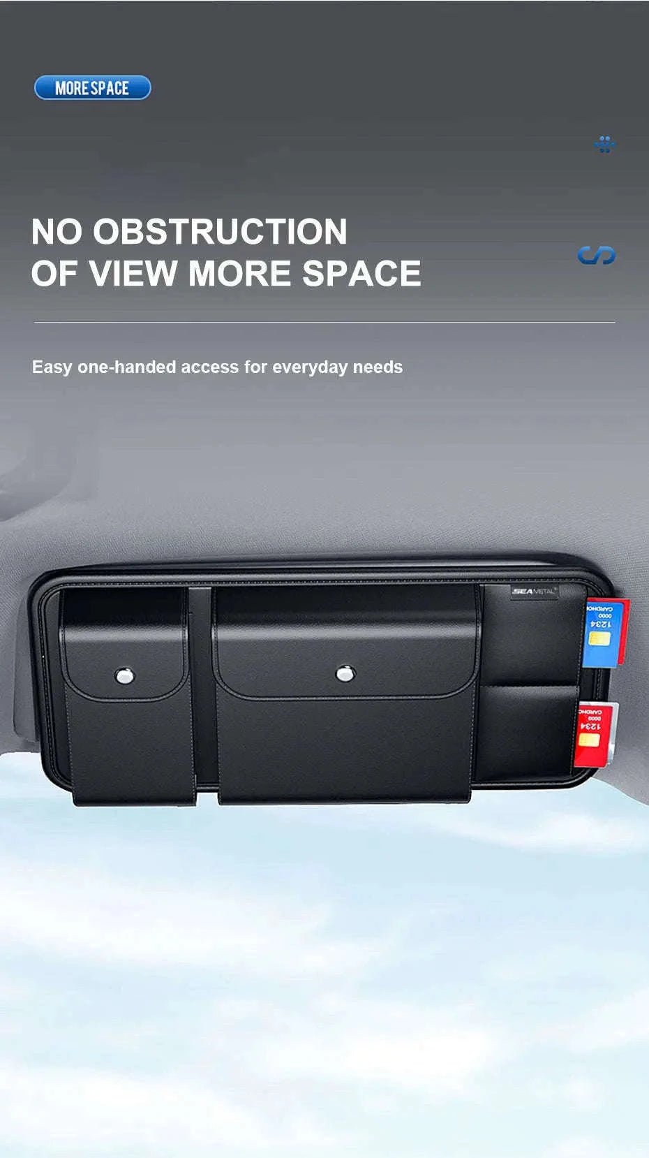 Luxury Car Sun Visor Organizer Multi-Pocket Storage Bag-1pc