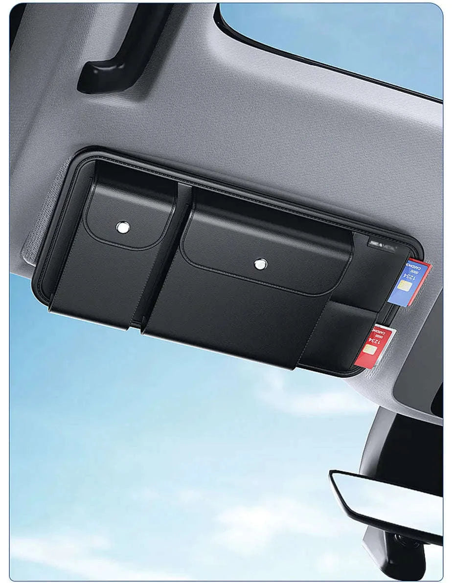 Luxury Car Sun Visor Organizer Multi-Pocket Storage Bag-1pc