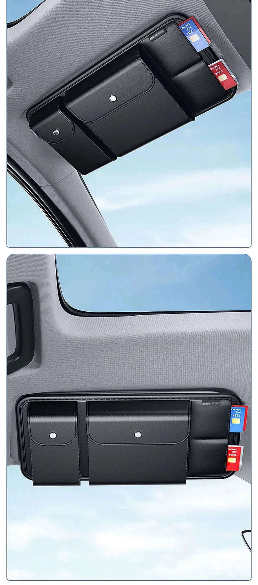 Luxury Car Sun Visor Organizer Multi-Pocket Storage Bag-1pc