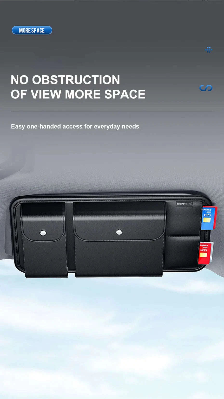 Luxury Car Sun Visor Organizer Multi-Pocket Storage Bag-1pc