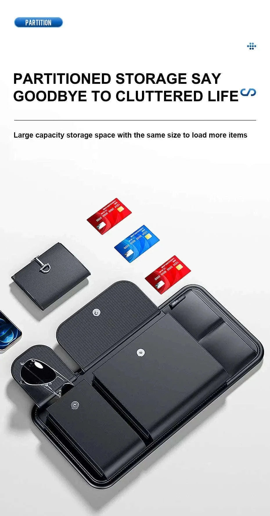 Luxury Car Sun Visor Organizer Multi-Pocket Storage Bag-1pc