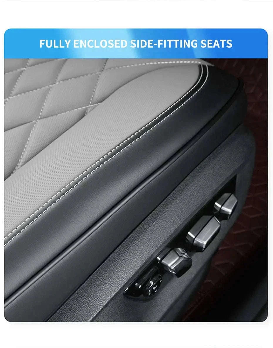 Luxury Full-Wrapped Car Seat Cover-gray rear x1