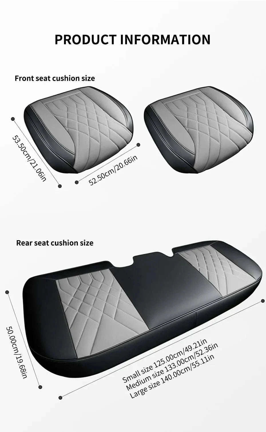 Luxury Full-Wrapped Car Seat Cover-gray rear x1
