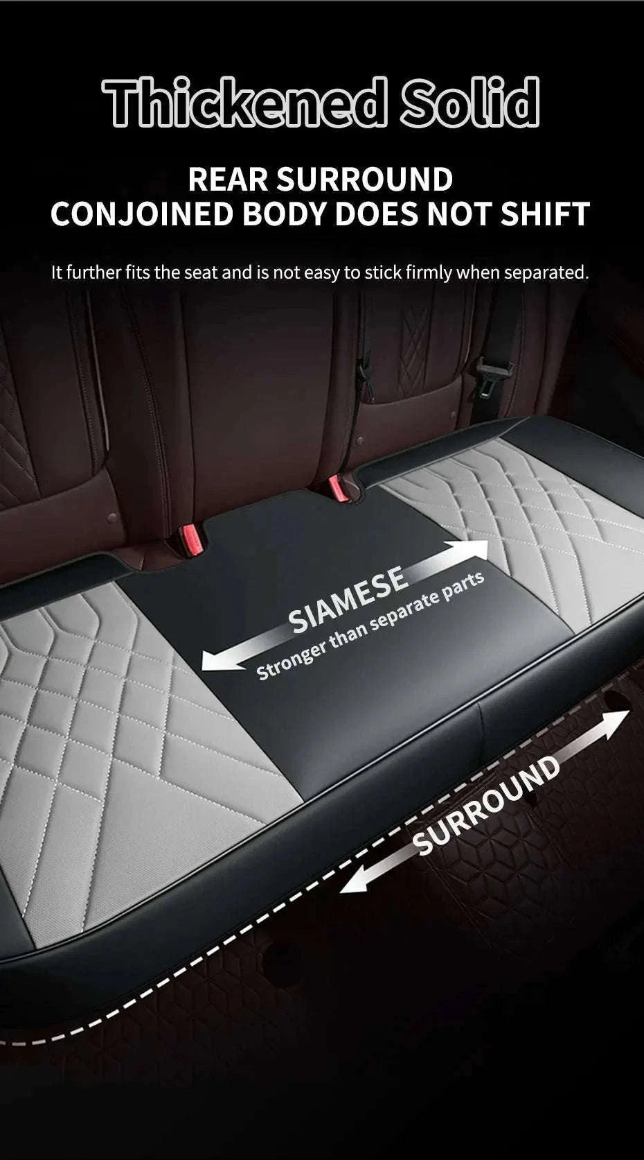 Luxury Full-Wrapped Car Seat Cover-gray rear x1