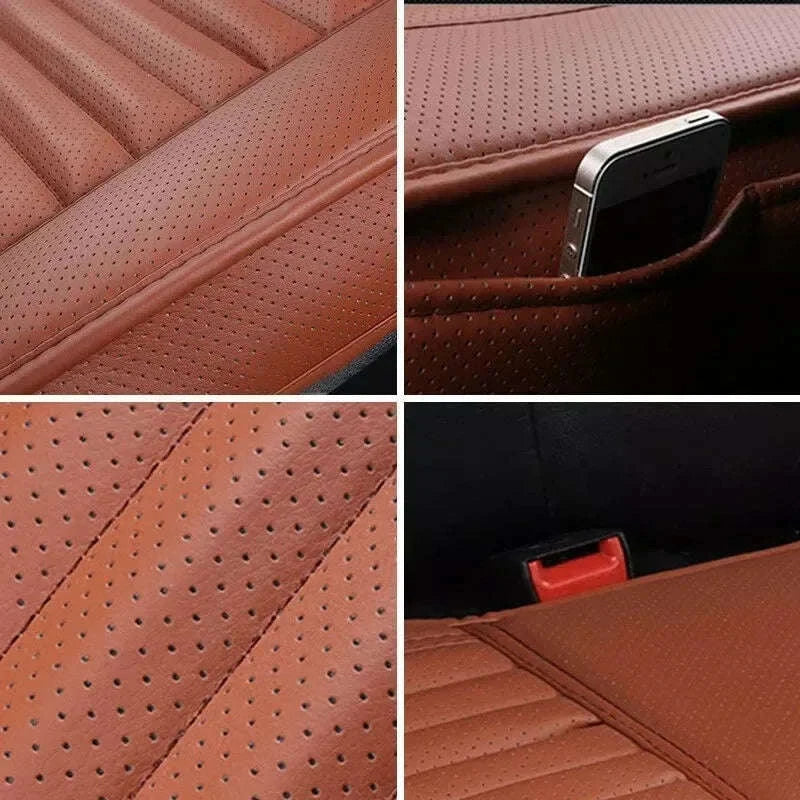 Luxury PU Leather Car Seat Covers-Type C-beige