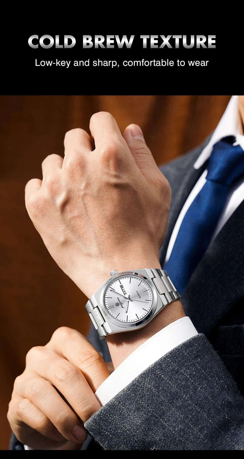 Luxury Sport Quartz Watch for Men with Luminous Dial-Gold Gold