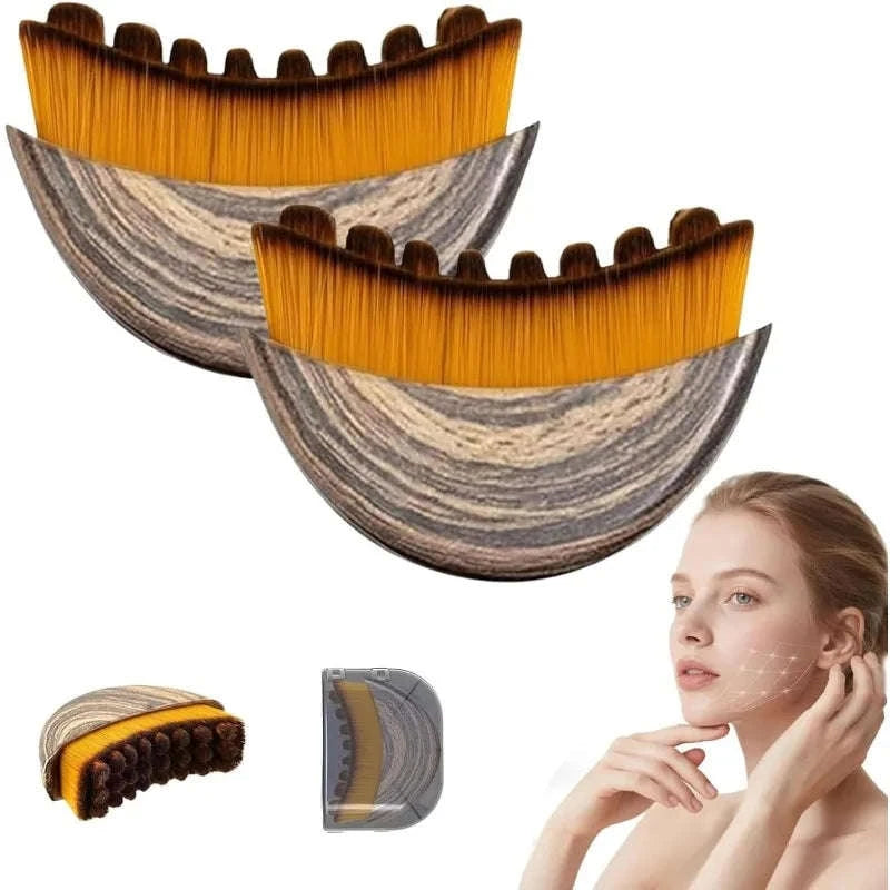Lymphatic Facial Brush for Gua Sha Eye, Neck & Deep Clean-Dark Khaki / United States