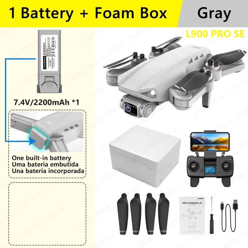 LYZRC L900 PRO SE Brushless GPS 4K Drone-SE Black 2 BATT FB