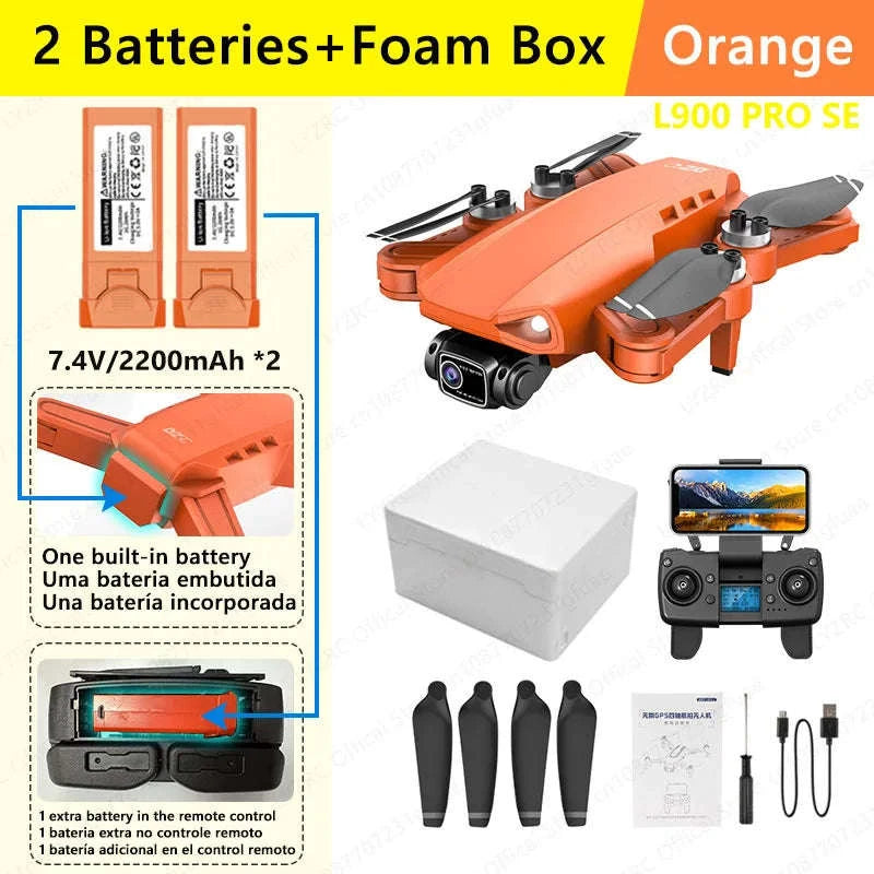 LYZRC L900 PRO SE Brushless GPS 4K Drone-SE Black 2 BATT FB