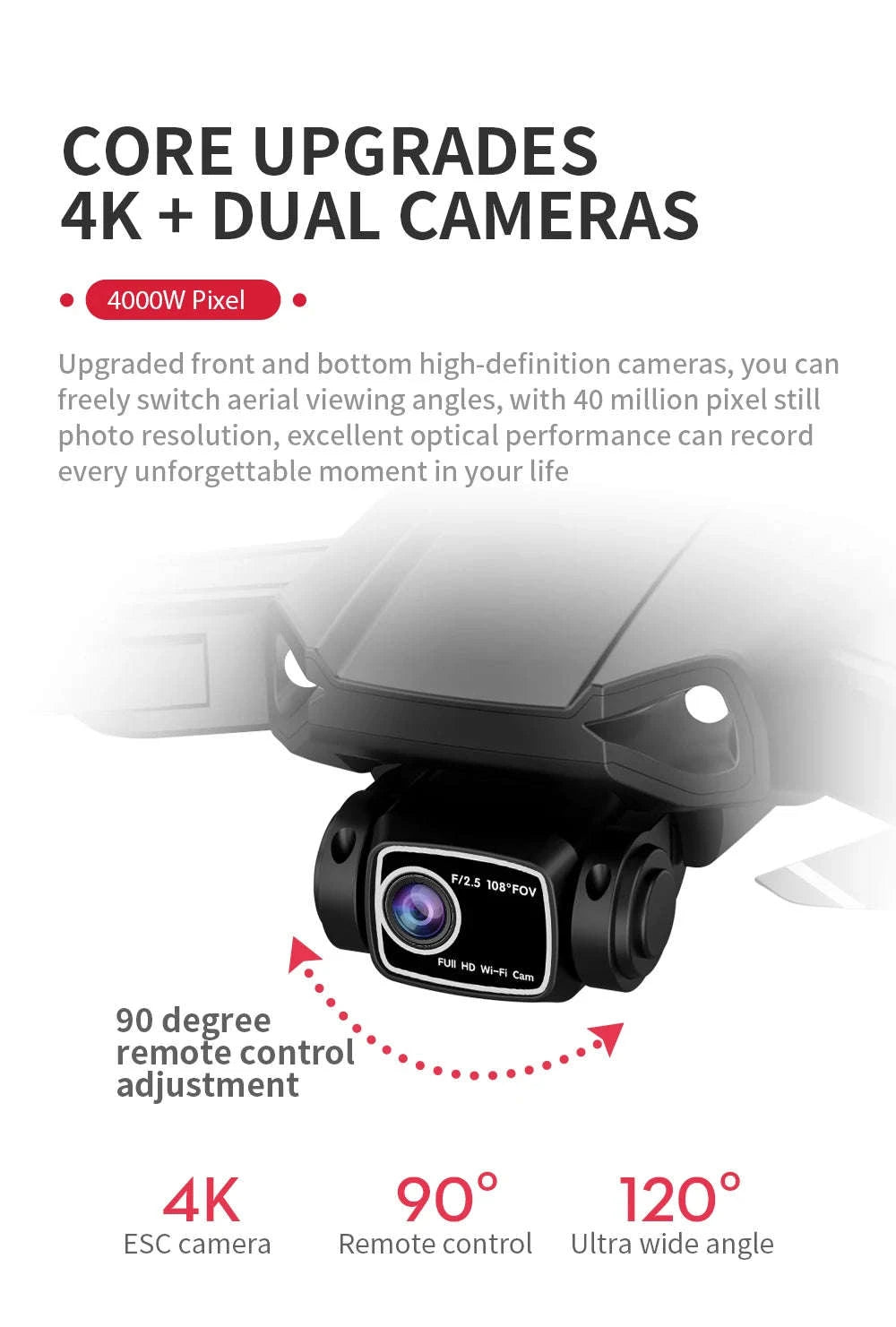 LYZRC L900 PRO SE Brushless GPS 4K Drone-SE Black 2 BATT FB