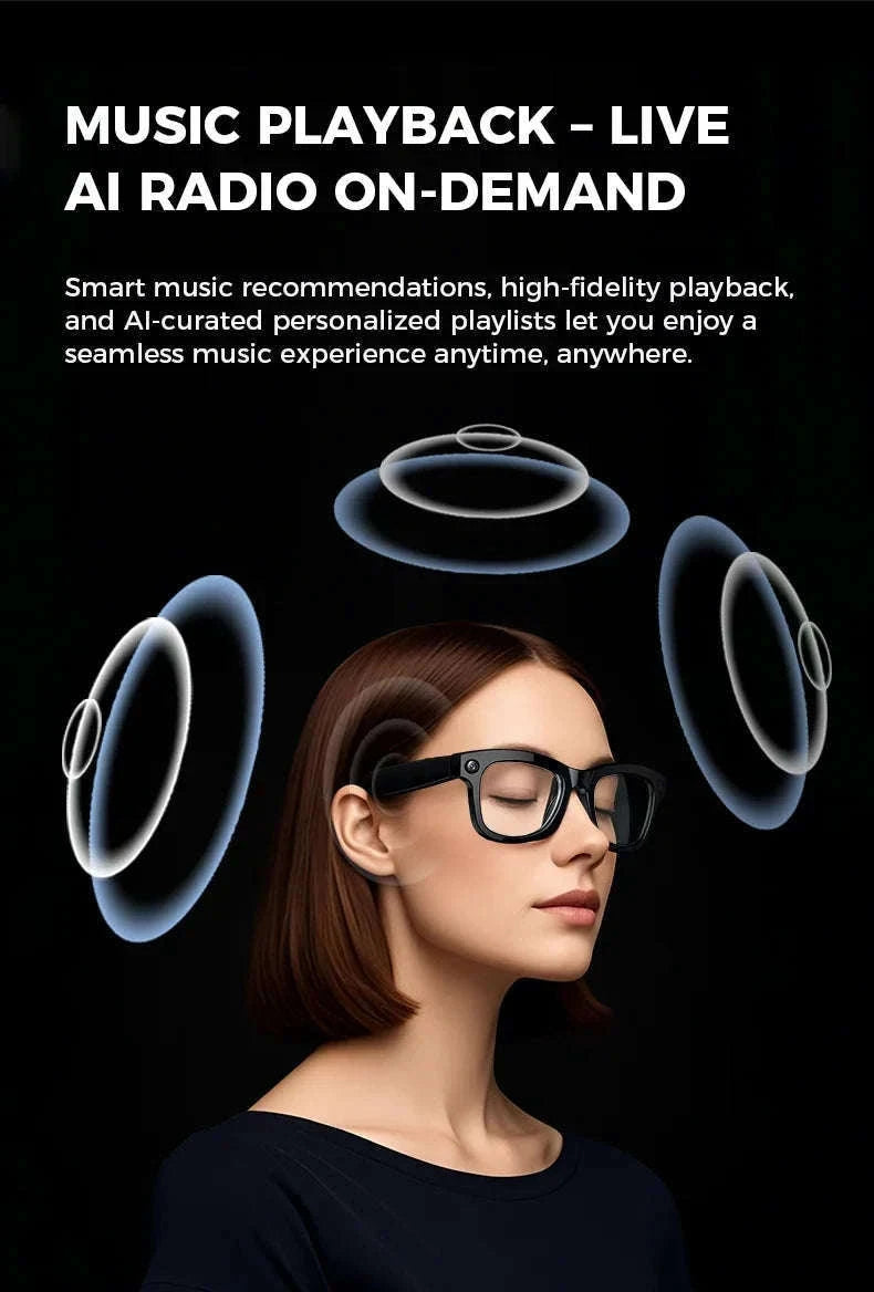 M01 Smart Glasses with Camera and AI Translation-WHITE