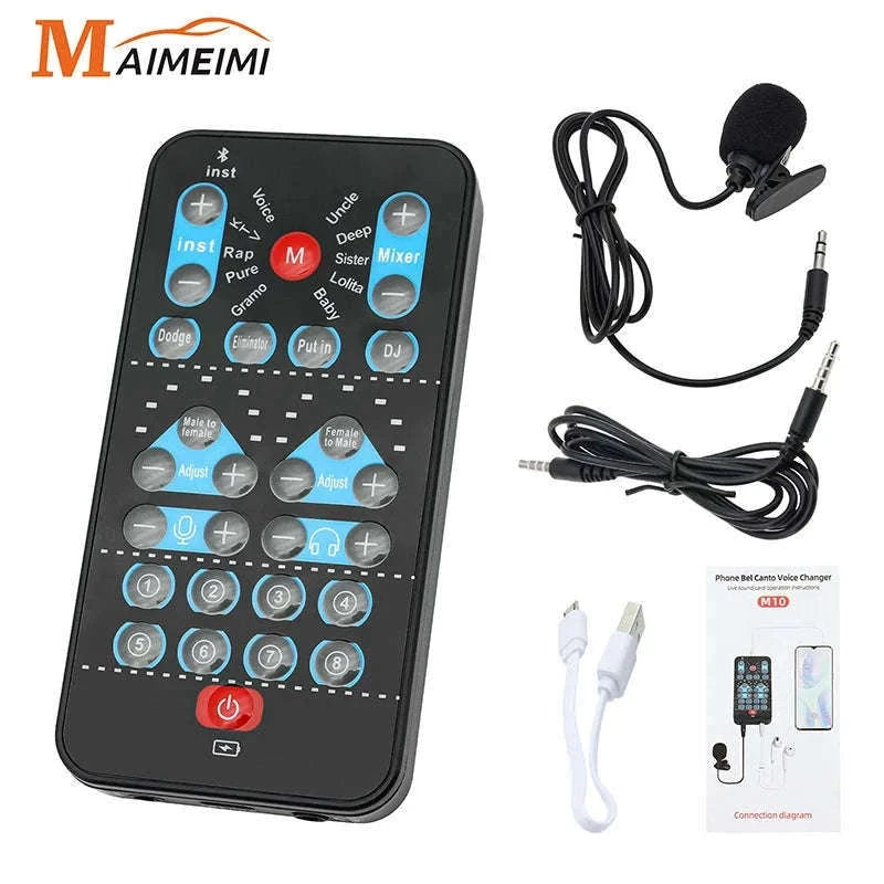 M10 Voice Changer Device with Karaoke and Multi-Voice Effects-M10
