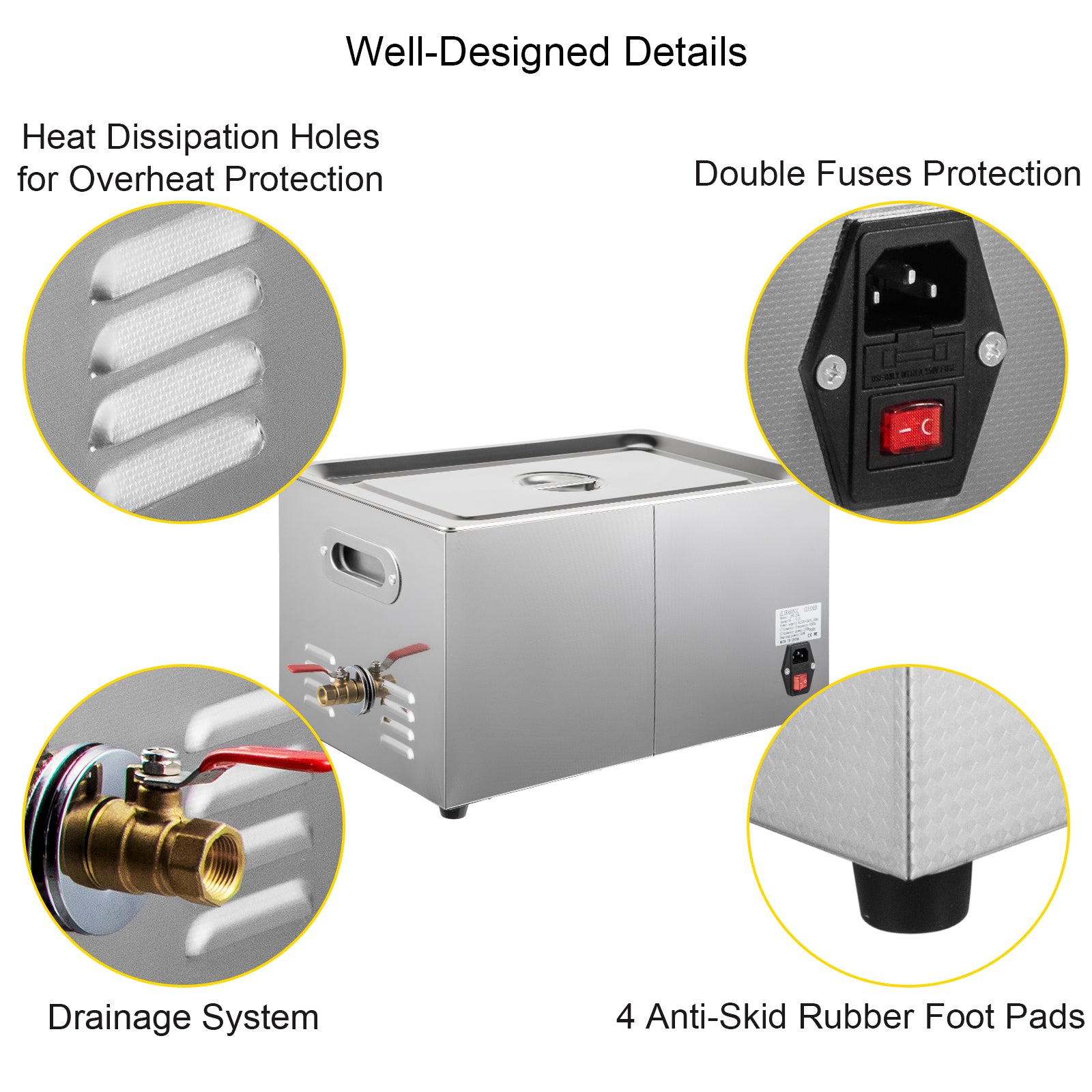 Ultrasonic Cleaner with Heating 2L–30L Deep Cleaning Machine