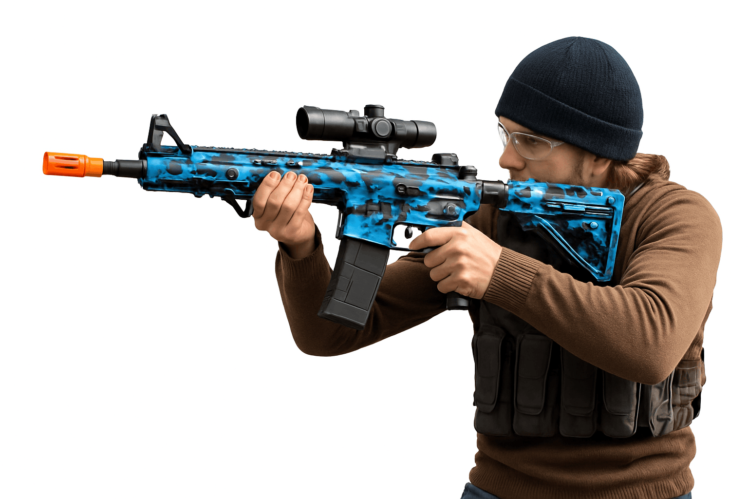M416 Electric Gel Blaster Toy for Outdoor Adventure-Blue