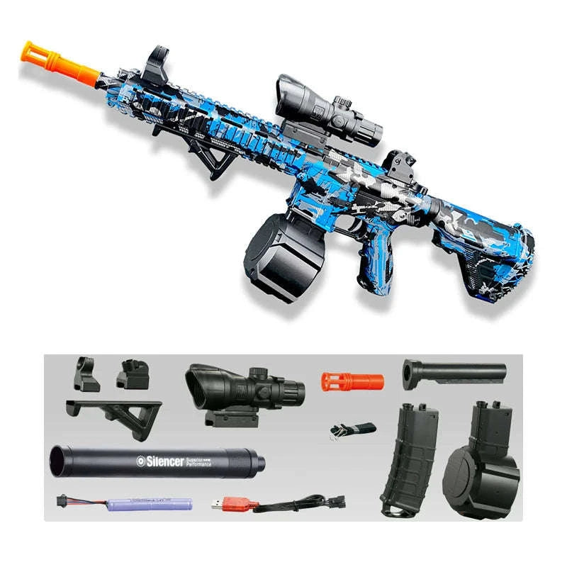 M416 Electric Gel Blaster Toy for Outdoor Adventure-Blue