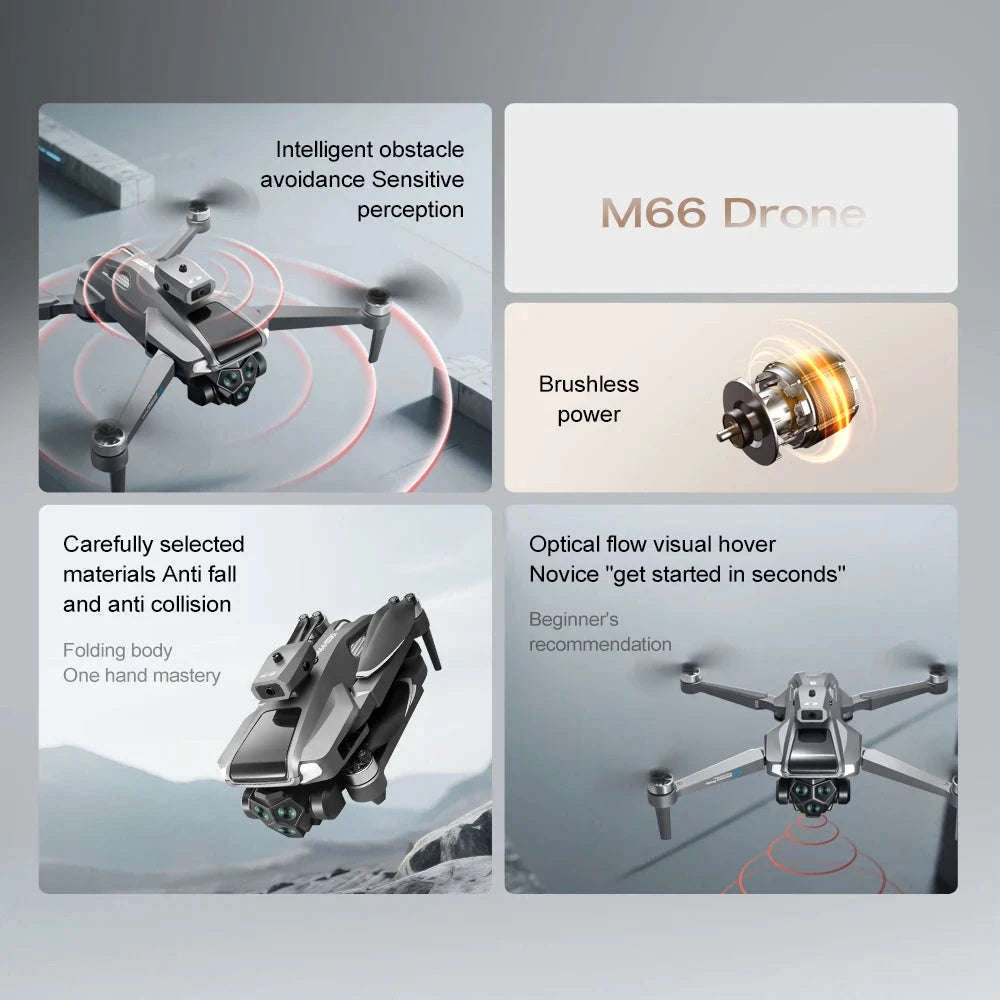 M66 Drone Folding Camera Quadcopter-M66-Grey